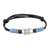 Sterling silver unity bracelet, 'Building a Bridge' - Blue Macrame Black Cord Silver Infinity Knot Unity Bracelet