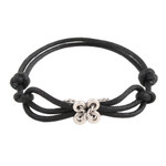 Sterling silver unity bracelet, 'Life in Harmony' - Sterling Silver Infinity Knot Black Cord Unity Bracelet
