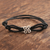 Sterling silver unity bracelet, 'Life in Harmony' - Sterling Silver Infinity Knot Black Cord Unity Bracelet (image 2b) thumbail