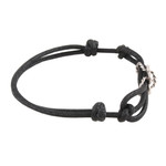 Sterling silver unity bracelet, 'Life in Harmony' - Sterling Silver Infinity Knot Black Cord Unity Bracelet