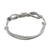 Sterling silver unity bracelet, 'Join in Harmony' - Sterling Silver Infinity Knot Grey Cord Unity Bracelet (image 2d) thumbail