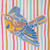 Cotton batik shawl, 'Bird Fantasy' - Batik Bird Motif Striped Cotton Shawl
