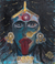 'Peaceful Kali' - Signed Acrylic Painting of Hindu Goddess Kali