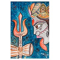 'Fierce Kali' - Original Watercolor Painting of Hindu Goddess Kali