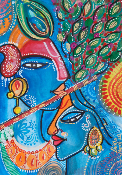 'Heavenly Love' - Vibrant Watercolour Painting on Handmade Paper Undying Love