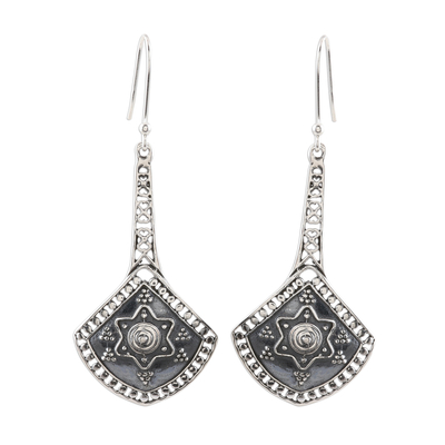 Sterling silver dangle earrings, 'Jaipur Pendulum' - Indian Style Sterling Silver Dangle Earrings