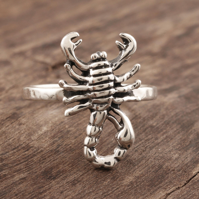 Ring aus Sterlingsilber - Skorpion-Ring, handgefertigt aus Sterlingsilber