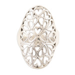 Sterling silver cocktail ring, 'Overflowing Heart' - Heart Motif Sterling Silver Cocktail Ring
