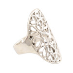 Sterling silver cocktail ring, 'Overflowing Heart' - Heart Motif Sterling Silver Cocktail Ring