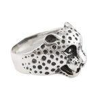 Men's sterling silver ring, 'Roaring Cheetah' - Roaring Cheetah Sterling Silver Men's Ring
