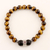 Tiger's eye and onyx unity bracelet, 'Meditate Together' - Tiger's Eye and Onyx Unity Bracelet with Sterling Accents thumbail