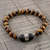 Tiger's eye and onyx unity bracelet, 'Meditate Together' - Tiger's Eye and Onyx Unity Bracelet with Sterling Accents (image 2f) thumbail