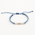 Sterling silver unity bracelet, 'Meditation Unity' - Blue & White Macrame Unity Bracelet with Sterling Silver