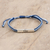 Sterling silver unity bracelet, 'Meditation Unity' - Blue & White Macrame Unity Bracelet with Sterling Silver