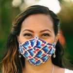 Cotton face masks, 'Vibrant Quartet' (set of 4) - 4 Cotton Print 2-Layer Elastic Loop Face Masks from India