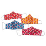 Cotton face masks, 'Vibrant Quartet' (set of 4) - 4 Cotton Print 2-Layer Elastic Loop Face Masks from India
