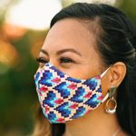 Cotton face masks, 'Vibrant Quartet' (set of 4) - 4 Cotton Print 2-Layer Elastic Loop Face Masks from India