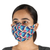 Gesichtsmasken aus Baumwolle, (4er-Set) - 4 2-lagige elastische Schlaufen-Gesichtsmasken mit Baumwolldruck aus Indien