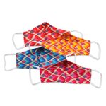 Cotton face masks, 'Vibrant Quartet' (set of 4) - 4 Cotton Print 2-Layer Elastic Loop Face Masks from India