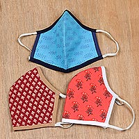 Cotton face masks, Style Variety (set of 3)
