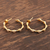 Pendientes medio aro chapados en oro - Aretes de Medio Aro Chapados en Oro de 22k con Circonitas Cúbicas