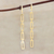 Gold plated hoop dangle earrings, 'Golden Chain' - Chain Link Hoop Dangle Earrings in 22k Gold Plate