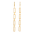 Pendientes colgantes de aro chapados en oro - Aretes colgantes de aro con eslabones de cadena en placa de oro de 22 k