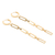Gold plated hoop dangle earrings, 'Golden Chain' - Chain Link Hoop Dangle Earrings in 22k Gold Plate