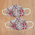 Embroidered cotton face masks, 'Bright Cross-Stitch' (pair) - 2 Handmade Colorful Cross Stitch Embroidered Face Masks (image 2b) thumbail