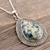 Collar colgante de jaspe, 'Encanto atractivo' - Conjunto de bisel en forma de pera Collar colgante de plata de jaspe azul