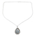 Halskette mit Jaspis-Anhänger - Halskette mit birnenförmigem, mit Lünette besetztem blauem Jaspis-Silberanhänger