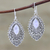 Rainbow moonstone dangle earrings, 'Misty Fantasy' - Rainbow Moonstone Cabochon Sterling Silver Dangle Earrings