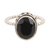 Onyx cocktail ring, 'Midnight Hearts' - Black Onyx and Sterling Silver Cocktail Ring