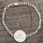 Blue topaz unity bracelet, 'Uniting People' - Indian Sterling Silver and Blue Topaz Unity Bracelet