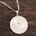 Blue topaz unity necklace, 'Uniting People' - Indian Sterling Silver and Blue Topaz Unity Necklace