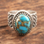 Men's sterling silver dome ring, 'Majestic Allure' - Composite Turquoise and Sterling Silver Men's Ring thumbail