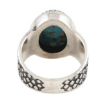 Men's sterling silver dome ring, 'Majestic Allure' - Composite Turquoise and Sterling Silver Men's Ring