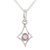 Amethyst pendant necklace, 'Lilacs' - Sterling Silver and Bezel Set Amethyst Pendant Necklace