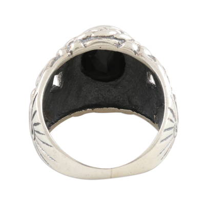 Onyx cocktail ring, 'Midnight Appeal' - Sterling Silver and Black Onyx Cocktail Ring