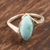 Larimar cocktail ring, 'Marquise Mantra' - Marquise Larimar Cabochon Sterling Silver Ring