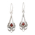 Garnet dangle earrings, 'Perfect Pendulum' - Square Faceted Garnet Sterling Silver Dangle Earrings