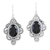 Onyx dangle earrings, 'Mirror at Midnight' - Faceted Black Onyx Sterling Silver Dangle Earrings