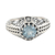 anillo de topacio azul de una sola piedra - Anillo de Plata de Ley y Topacio Azul Facetado