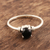 Onyx solitaire ring, 'Magical Orb' - Black Onyx Cabochon Sterling Silver Ring
