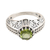 Peridot cocktail ring, 'Green-Eyed Glory' - Handmade Sterling Silver Domed Ring with Faceted Peridot