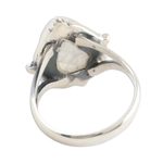Rainbow moonstone cocktail ring, 'Misty Glory' - Rainbow Moonstone Sterling Silver Cocktail Ring