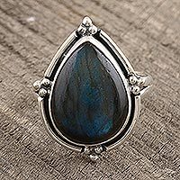 Featured review for Labradorite cocktail ring, Sultry Night