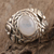Rainbow moonstone cocktail ring, 'Misty Appeal' - Sterling Silver and Rainbow Moonstone Cocktail Ring
