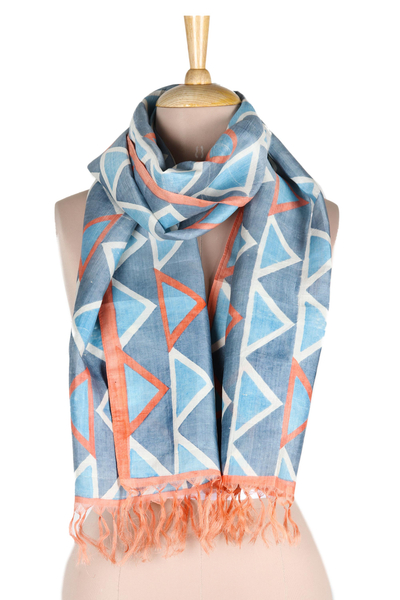Hand Painted and Hand Woven Silk Scarf