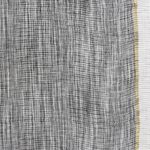 Linen shawl, 'Timeless Charm in Black' - 100% Linen Shawl in Black and White with Golden Accent